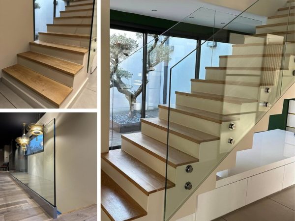 Les maisons d'elodie - aménagement escalier bois vitre - immobilier valence